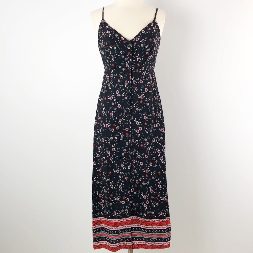 Love Fire Spaghetti Strap Midi Dress Floral S/P
